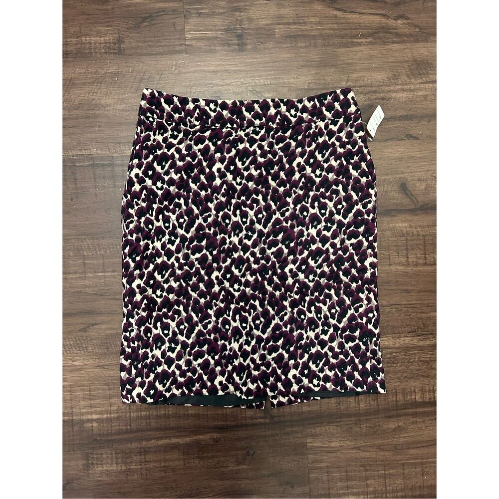 Ann Taylor Purple Leopard Pencil Skirt, Sz 6